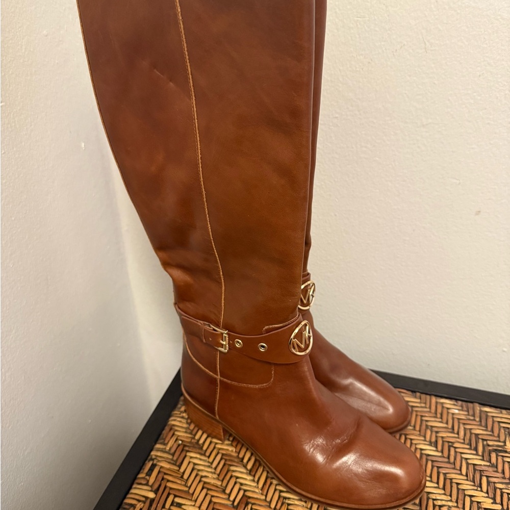 Michael Kors Tan Leather Heeled Boots